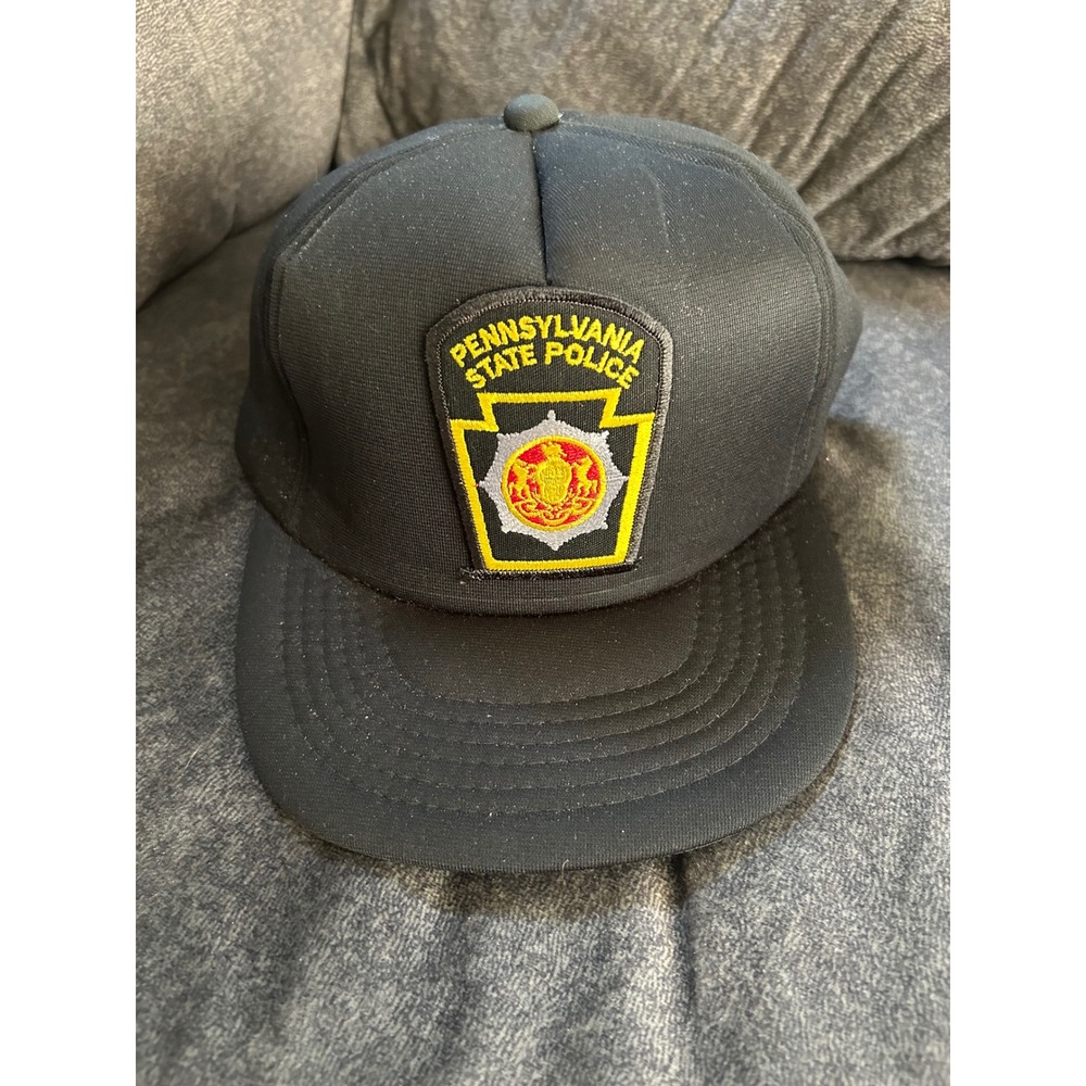 Pennsylvania State Police Yupoong Vintage Trucker Hat Snapback Black One Size